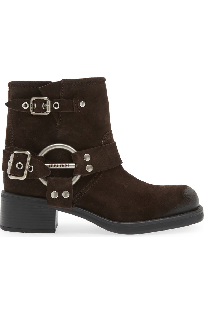 Miu Miu Harness Biker Ankle Boot, Alternate, color,