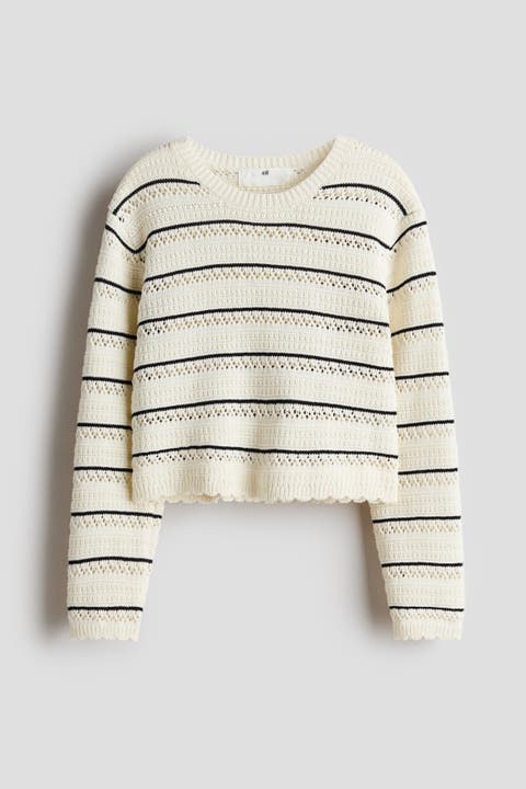 Pointelle-knit Cotton Jumper