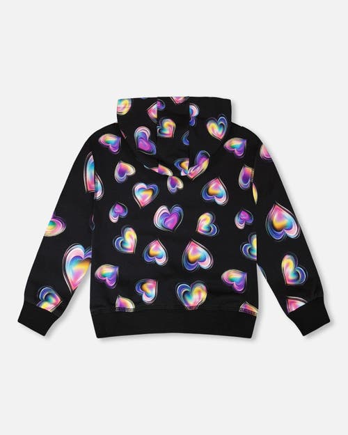 Deux Par Deux Fleece Hoodie In Black