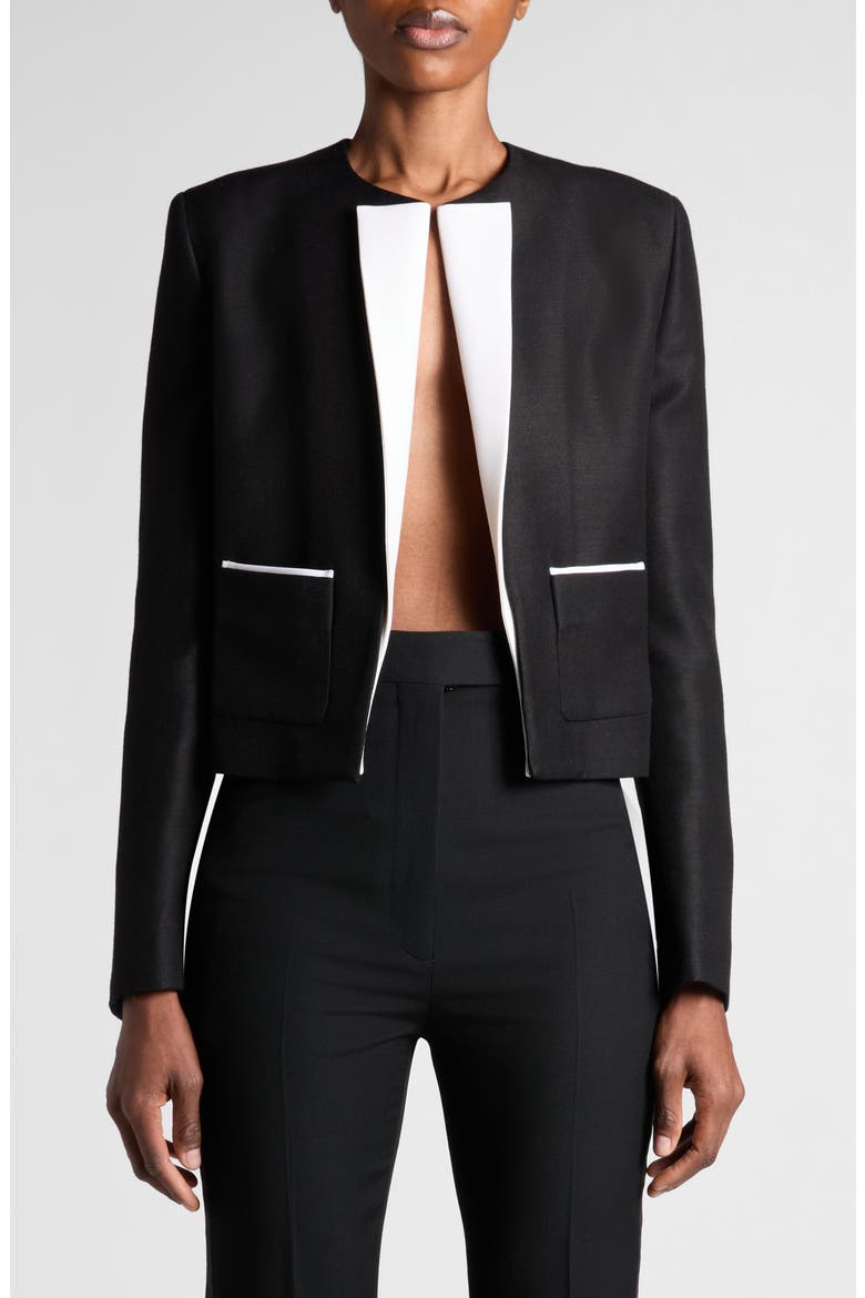 Wool & Silk Radzimir Spencer Jacket, Main, color, BLACK
