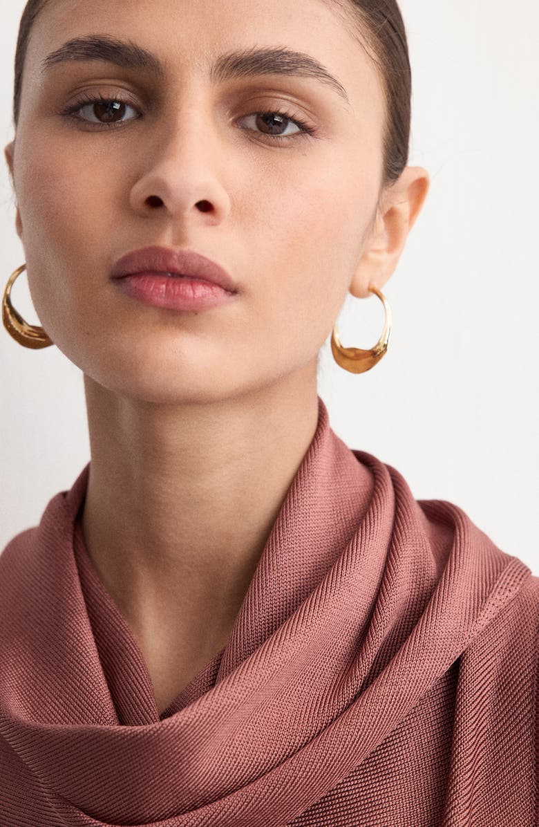 MANGO Shawl Sleeveless Knit Maxi Dress, Alternate, color, Russet