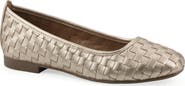 White Mountain Footwear Boccie Woven Leather Ballet Flat