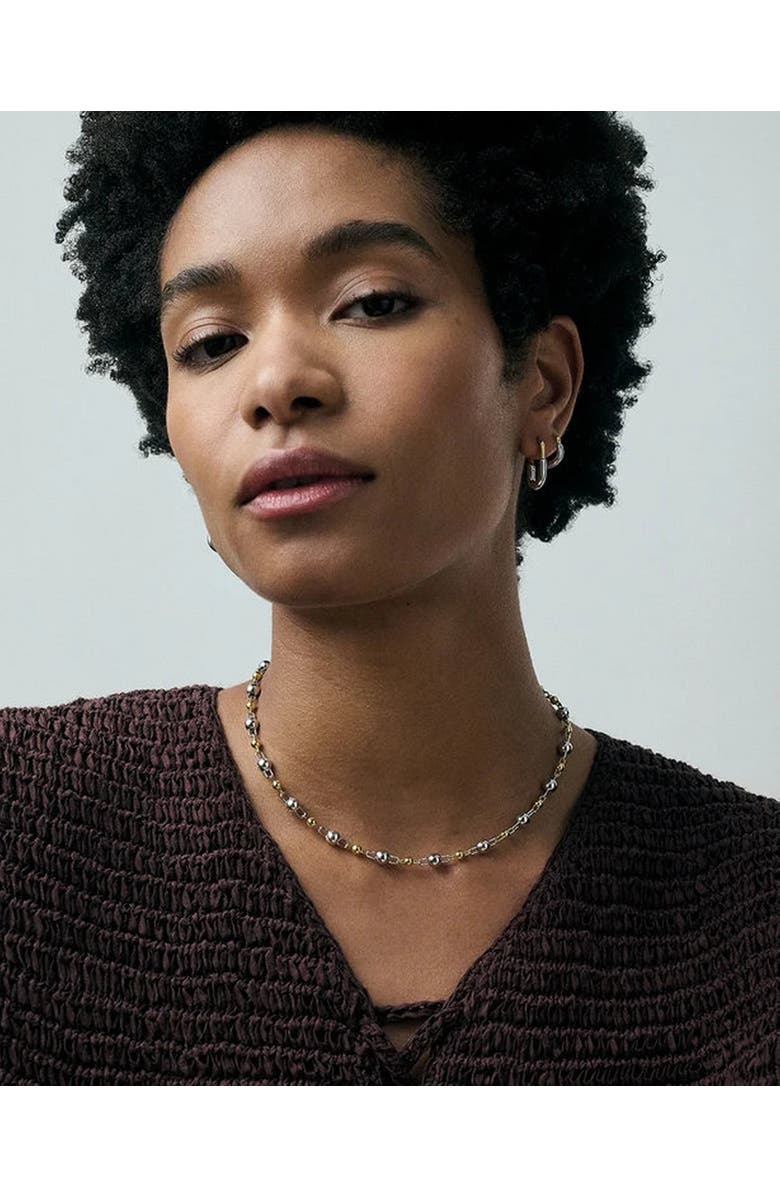 Astley Clarke Gold and Silver Celestial U-Shape Hoop Earrings, Alternate, color, Gold And Silver