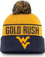 Nike Men's Nike Gold/Navy West Virginia Mountaineers Local Peak Cuffed Knit Hat with Pom