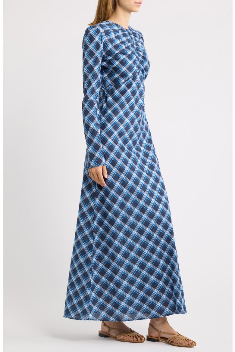 Begonia Plaid Organic Cotton Maxi Dress, Alternate, color, VALMONT PLAID