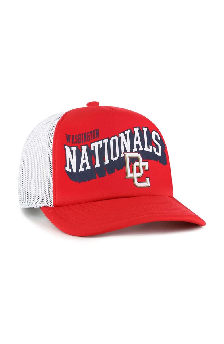 '47 Men's '47 Red Washington Nationals Meander Foam Trucker Snapback Hat, Alternate, color, Red