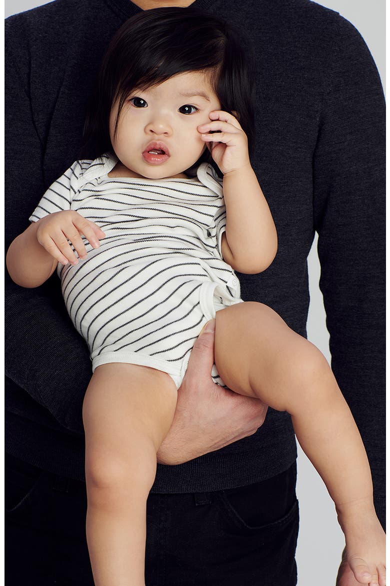 Short Sleeve Bodysuit, Alternate, color, GRAY STRIPE