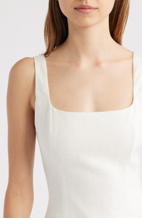 Faithfull The Brand Felice Fit & Flare Linen Minidress In White