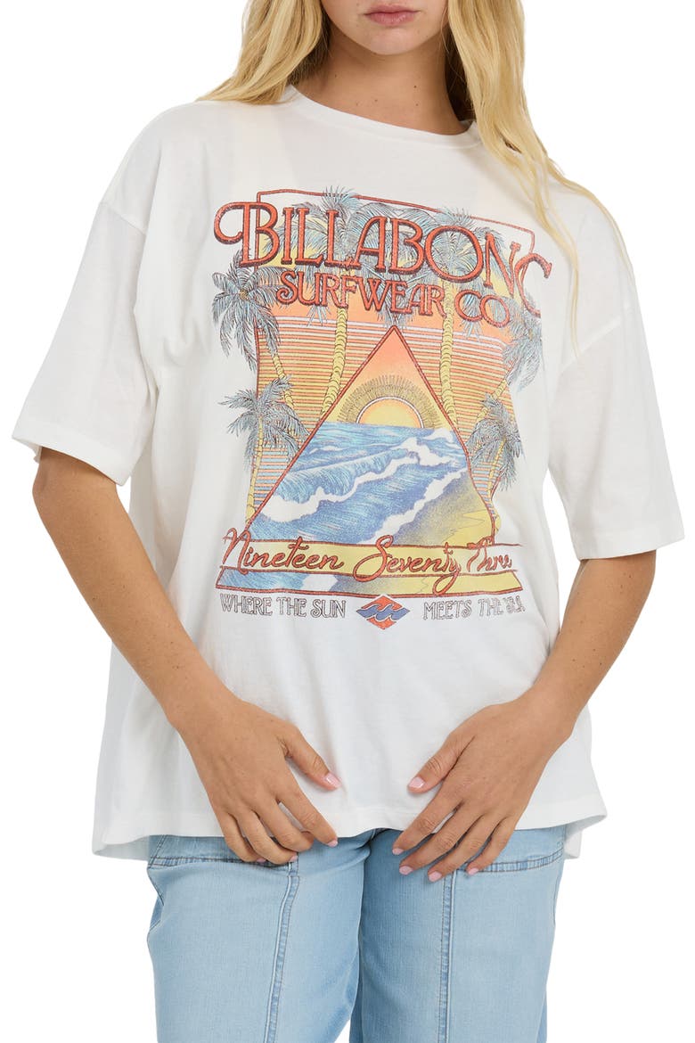 Sun Meets Sea Oversize Cotton Graphic T-Shirt, Main, color, SALT CRYSTAL