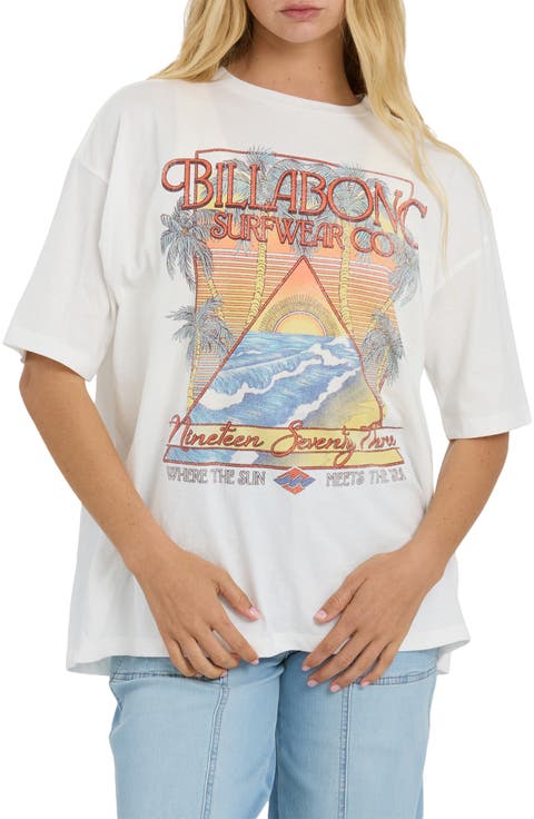 Sun Meets Sea Oversize Cotton Graphic T-Shirt