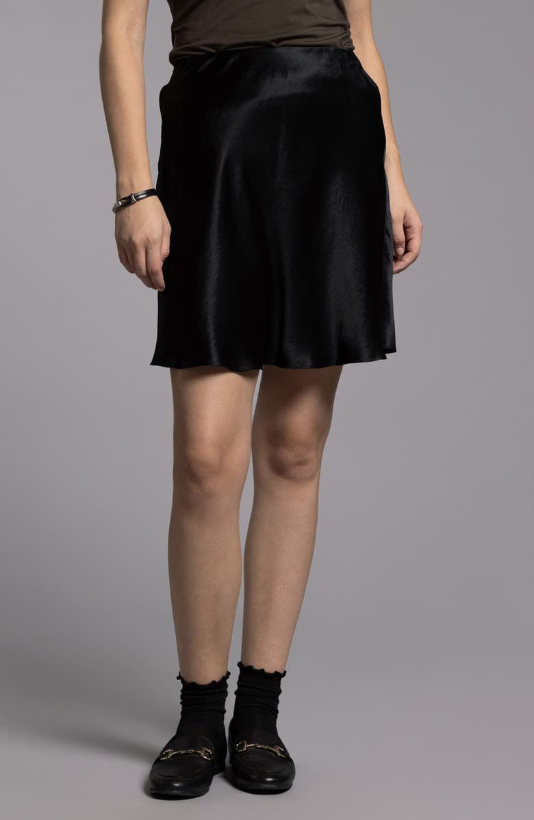 WEEKEND LOS ANGELES Dawn Satin Skirt, Alternate, color, Black