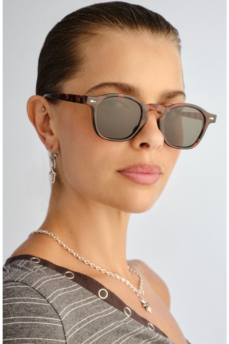 Gender Inclusive Nyxis 47mm Round Sunglasses, Alternate, color, DARK TORT