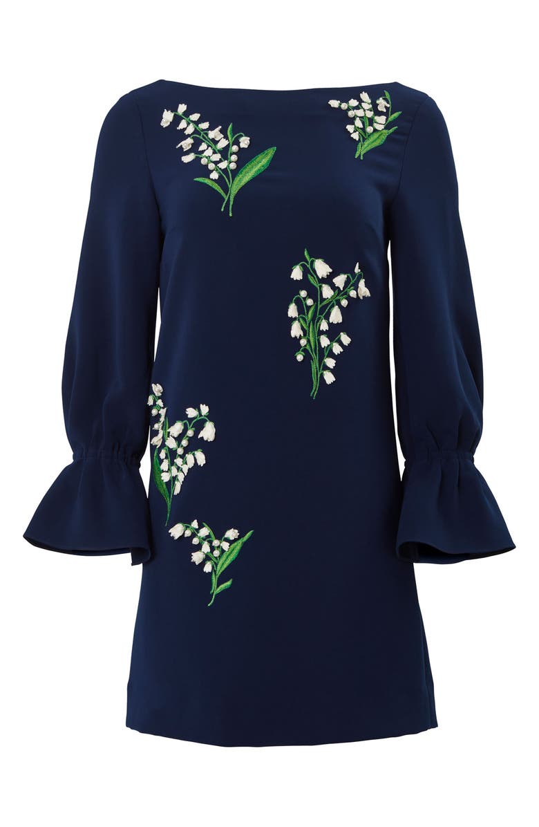 Carolina Herrera Lily of the Valley Embroidered Shift Dress, Alternate, color,