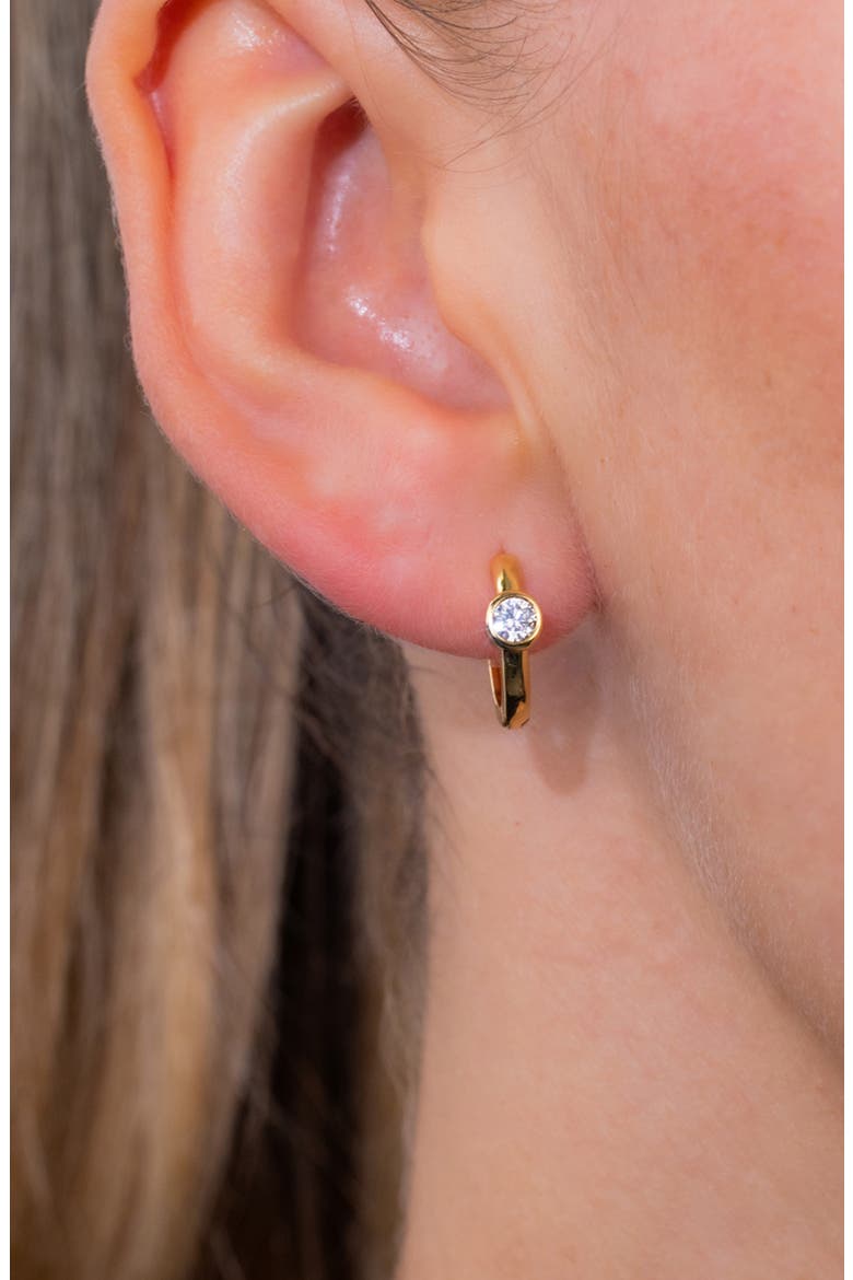Crystal Drop Huggie Hoop Earrings, Alternate, color, GOLD