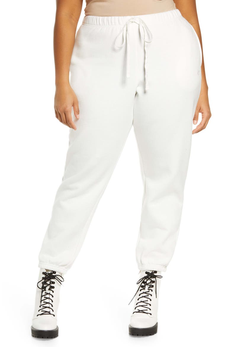 x Lori Harvey Fleece Sweatpants, Main, color, WHITE