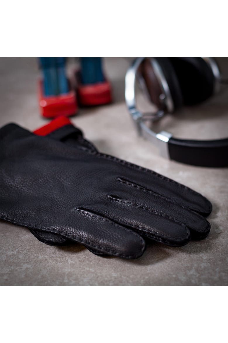 Premium Deer Skin Touchscreen Gloves with Wool Lining, Alternate, color, black