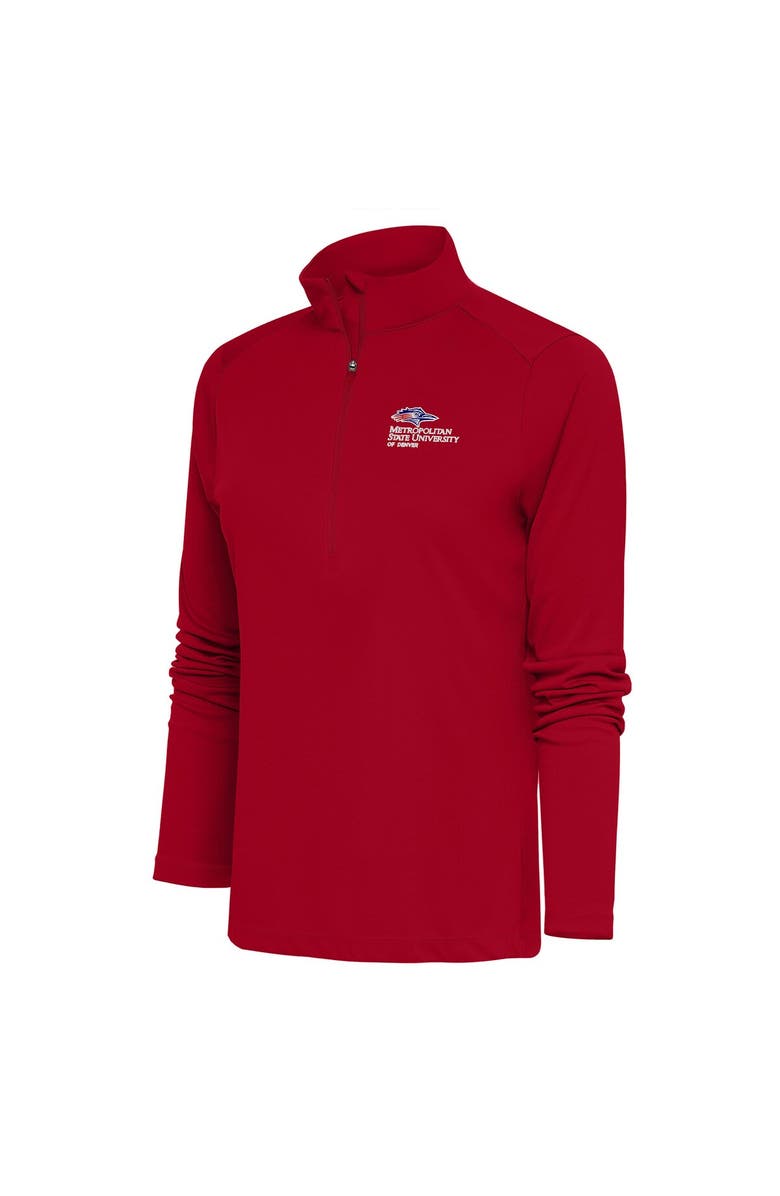 ANTIGUA Women's Antigua Red MSU Denver Roadrunners Tribute Half-Zip Pullover Top, Main, color, 
