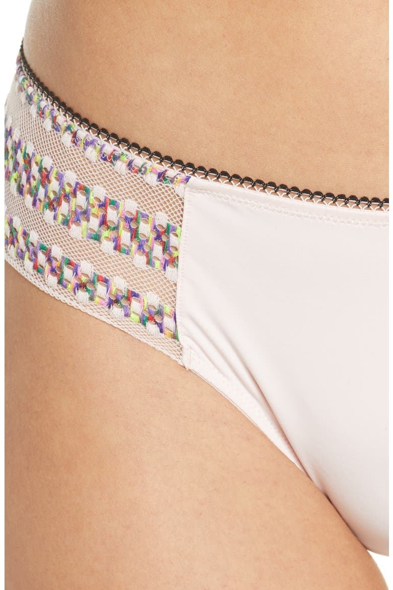 Stripe Lace Thong, Alternate, color, NYMPHS THIGH