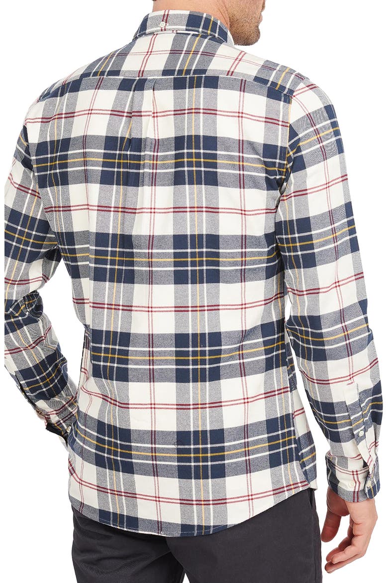 Ronan Tailored Fit Plaid Button-Down Shirt, Alternate, color, ECRU