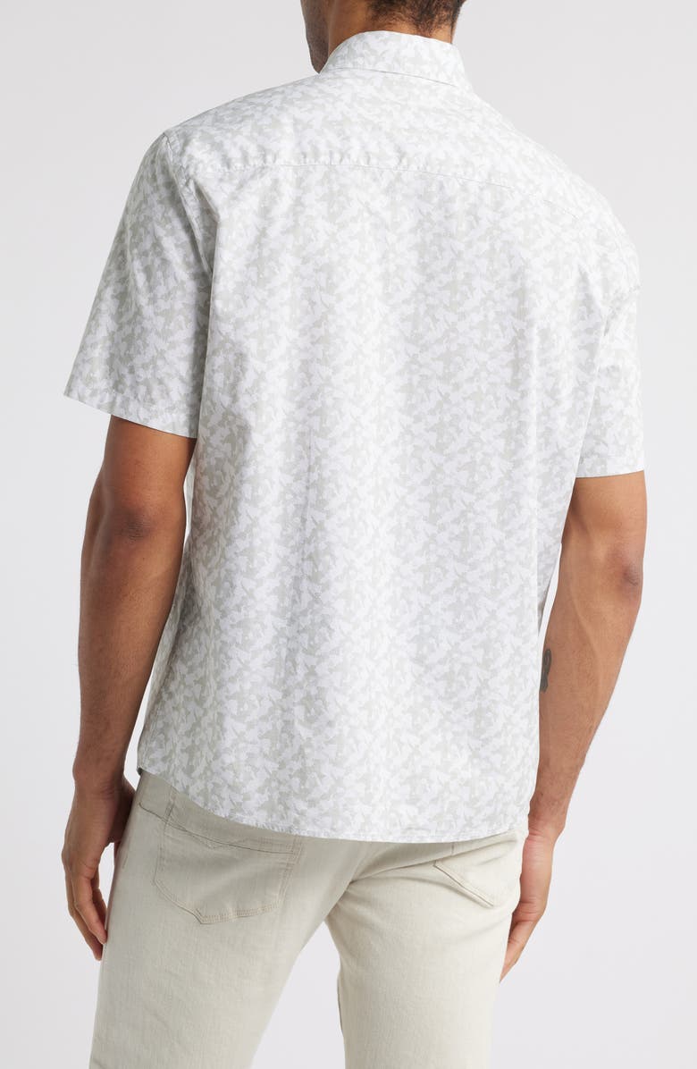 Robert Barakett Fendlake Short Sleeve Woven Button-Up Shirt, Alternate, color, Light Olive