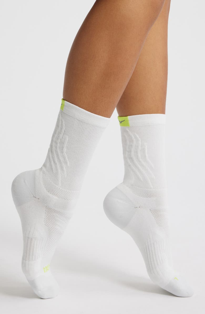 HOKA Bondi Run Crew Socks, Main, color, White