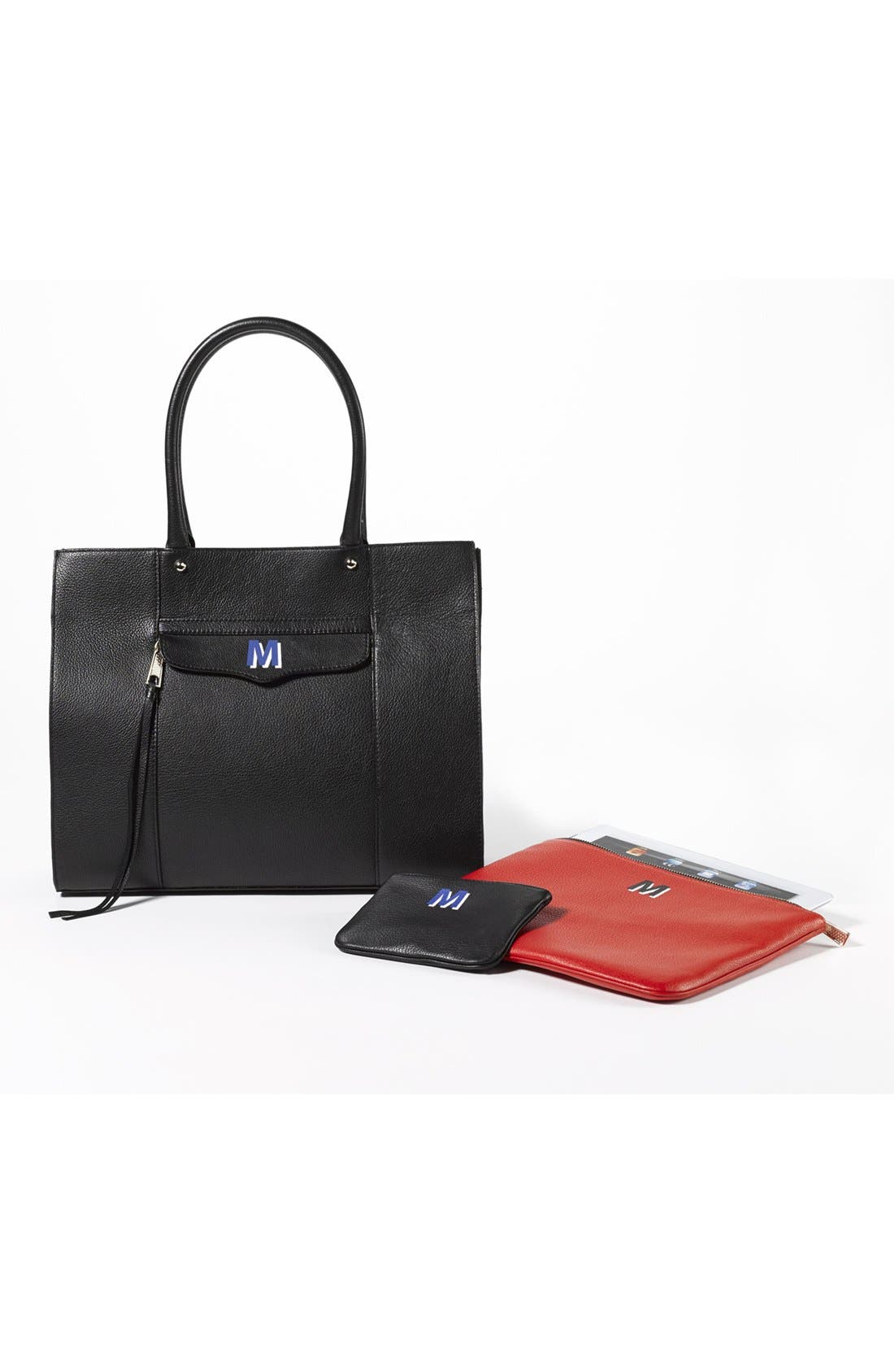 'Jody - A-Z' Leather Pouch, Alternate, color, SCARLET A