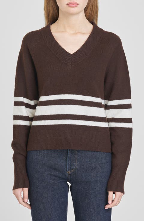 Resse Placed Stripe V-Neck Sweater