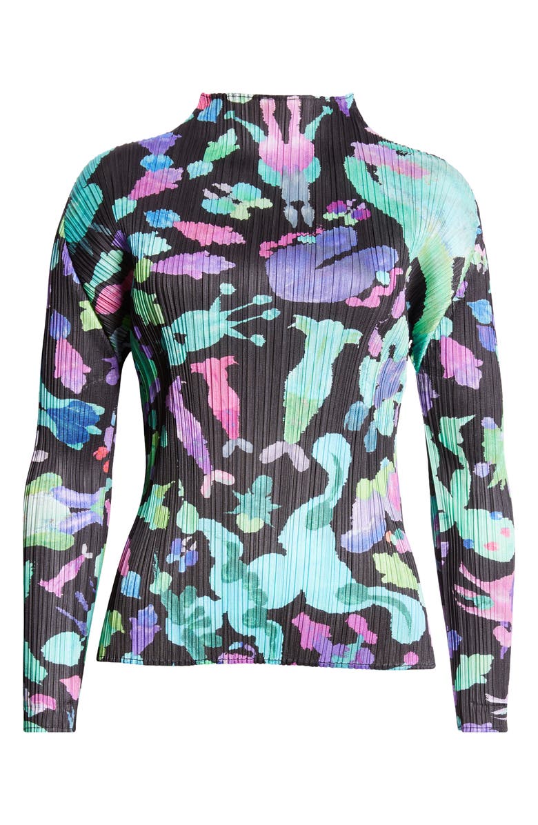 Pleats Please Issey Miyake Dance with New Friends Pleated Long Sleeve Top, Alternate, color, 