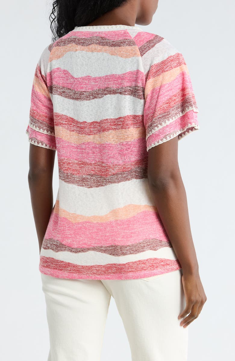 Bobeau Caty Edge Stitch Knit T-Shirt, Alternate, color, 