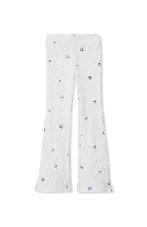 Lands' End Girls Ribbed Flare Leggings In Multi