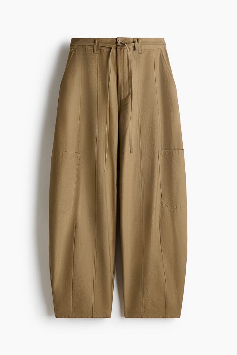 Tie-belt Cargo Pants, Alternate, color, Khaki green