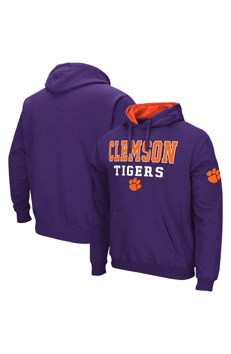 COLOSSEUM Men's Colosseum Purple Clemson Tigers Sunrise Pullover Hoodie, Main, color, Purple