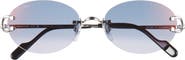 Cartier 55mm Gradient Rimless Oval Sunglasses