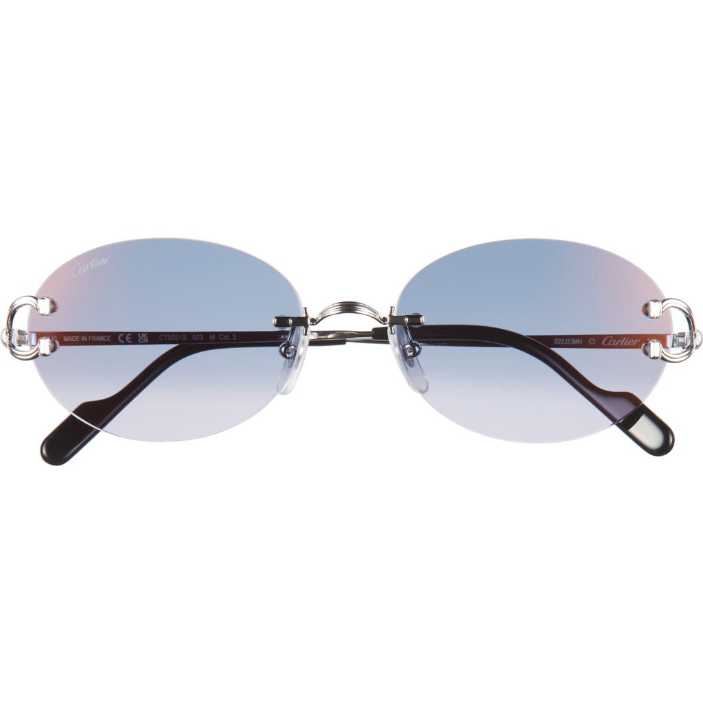 Cartier 55mm Gradient Rimless Oval Sunglasses In Multi