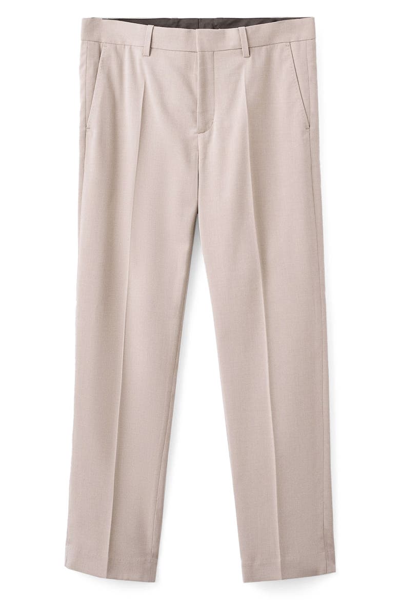 Regular Fit Pleated Pants, Alternate, color, BEIGE
