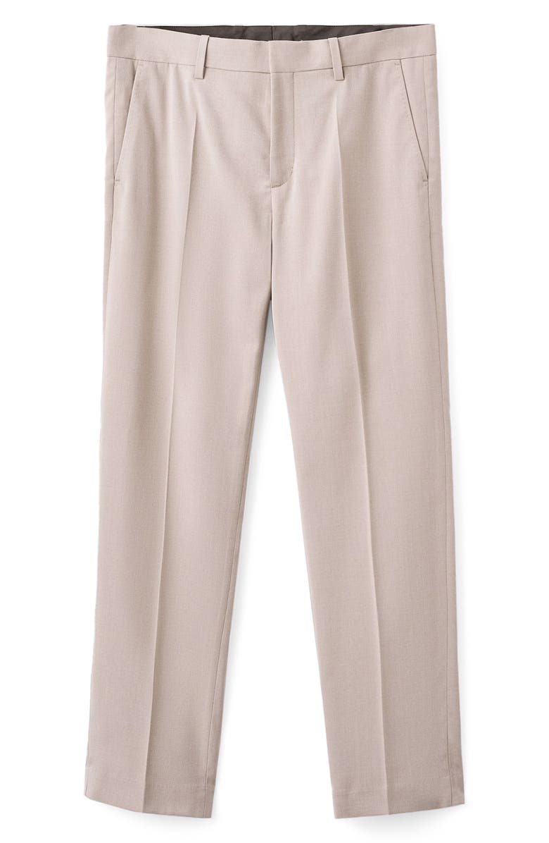 MANGO Regular Fit Pleated Pants, Alternate, color, Beige