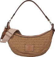 Tommy Bahama Logo Debossed Raffia Shoulder Bag
