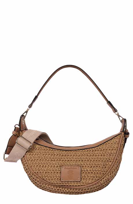 Tommy Bahama Logo Debossed Raffia Shoulder Bag