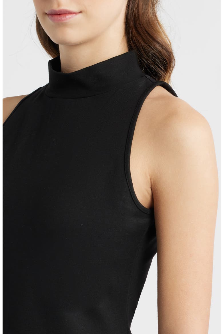 Mixed Media Ponte & Poplin Maxi Dress, Alternate, color, BLACK-SUMMER WHITE
