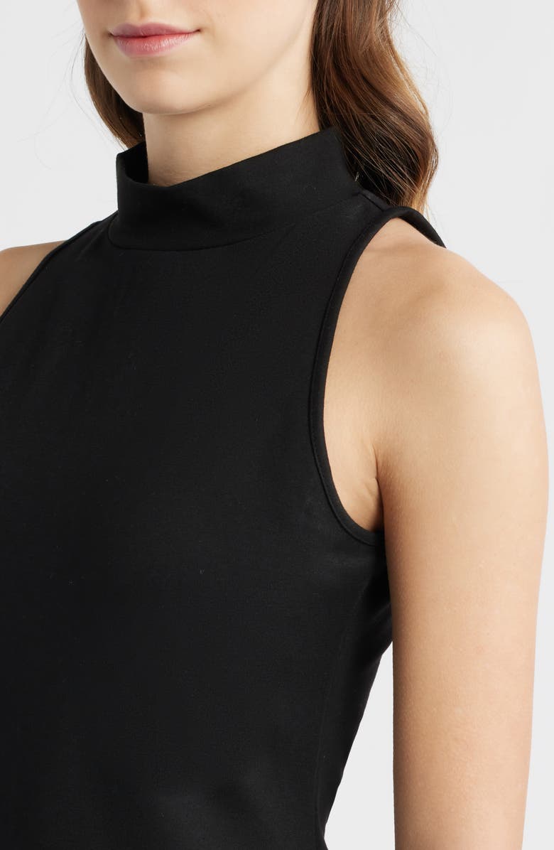 French Connection Mixed Media Ponte & Poplin Maxi Dress, Alternate, color, Black-Summer White