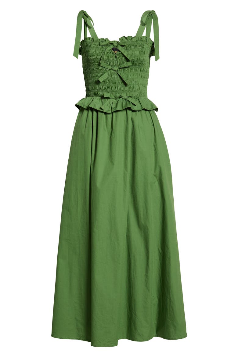 Neve Ruffle Smocked Maxi Dress, Alternate, color, OLIVE