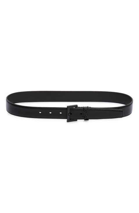 YSL Monogram Leather Belt