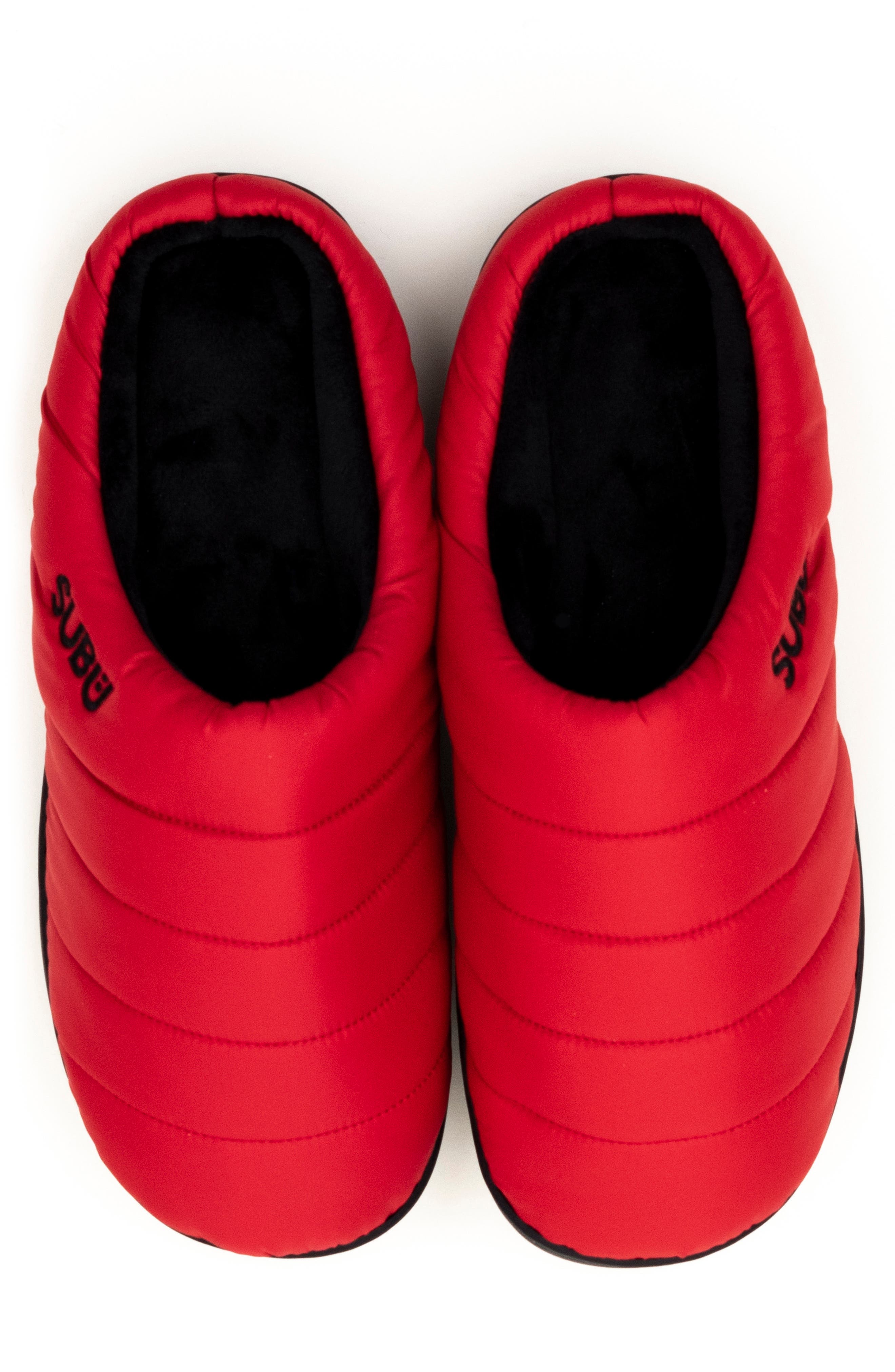 SUBU Gender Inclusive Indoor/Outdoor Puffer Slipper, Alternate, color, Red