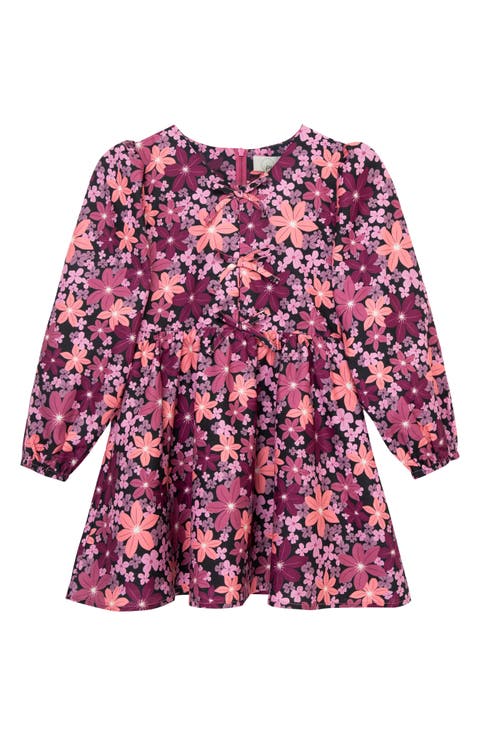Kids' Floral Long Sleeve Dress (Toddler, Little Kid & Big Kid)