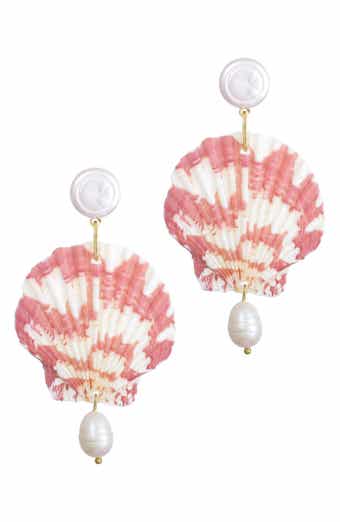 Adornia Shell & Faux Pearl Drop Earrings