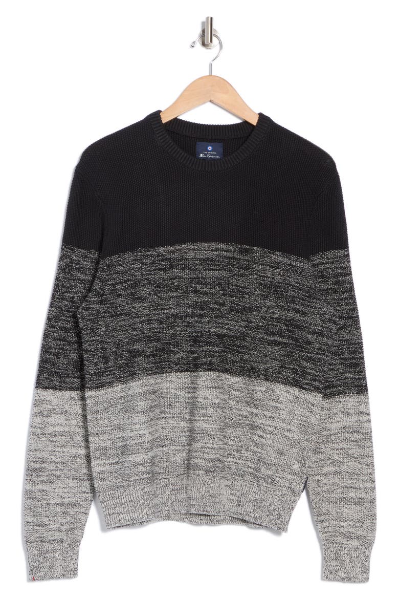 Space Dye Crewneck Sweater, Alternate, color, BLACK