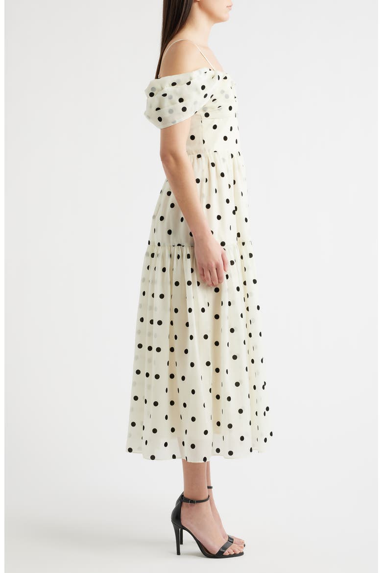 Catarina Off the Shoulder Maxi Dress, Alternate, color, CREAM BLACK