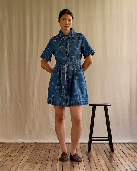 Royal Match Denim Mini Dress