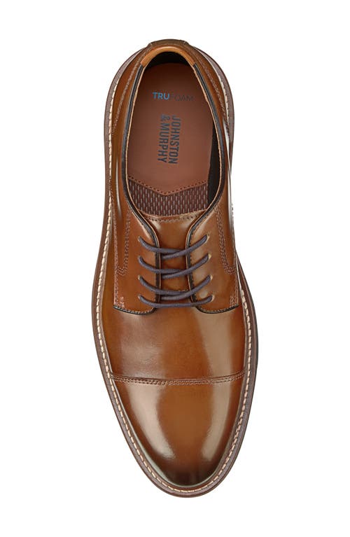 Johnston & Murphy Men's Hodges Cap Toe Lace Up Dress Casual Shoe In Tan Full Grain