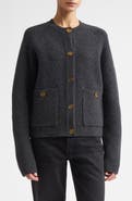 TOTEME Hammered Button Cashmere & Wool Cardigan